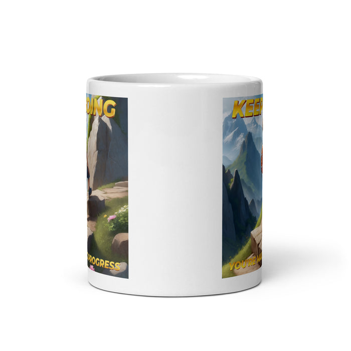 Keep going, you're making progress - White Glossy Mug - 30310501