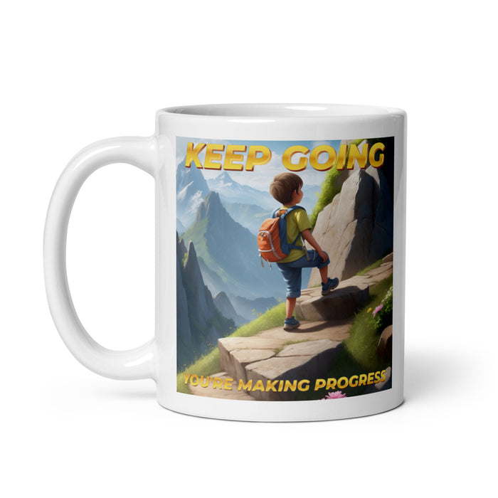 Keep going, you're making progress - White Glossy Mug - 30310501