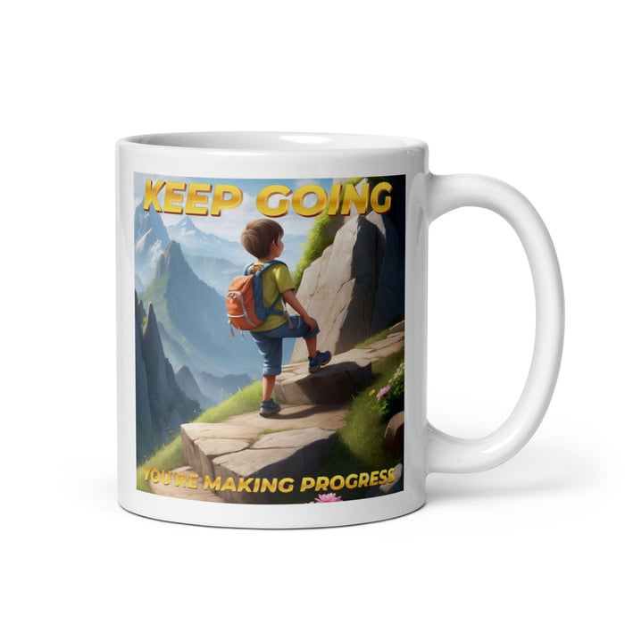 Keep going, you're making progress - White Glossy Mug - 30310501