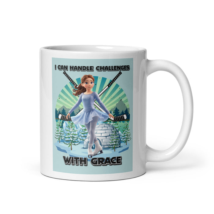 I can handle challenges with grace - White Glossy Mug - 70410501