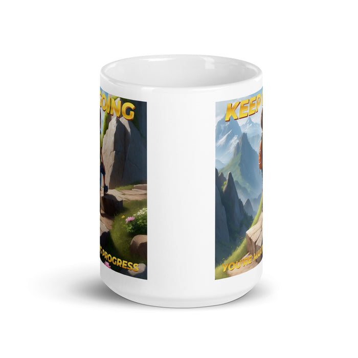 Keep going, you're making progress - White Glossy Mug - 30310501