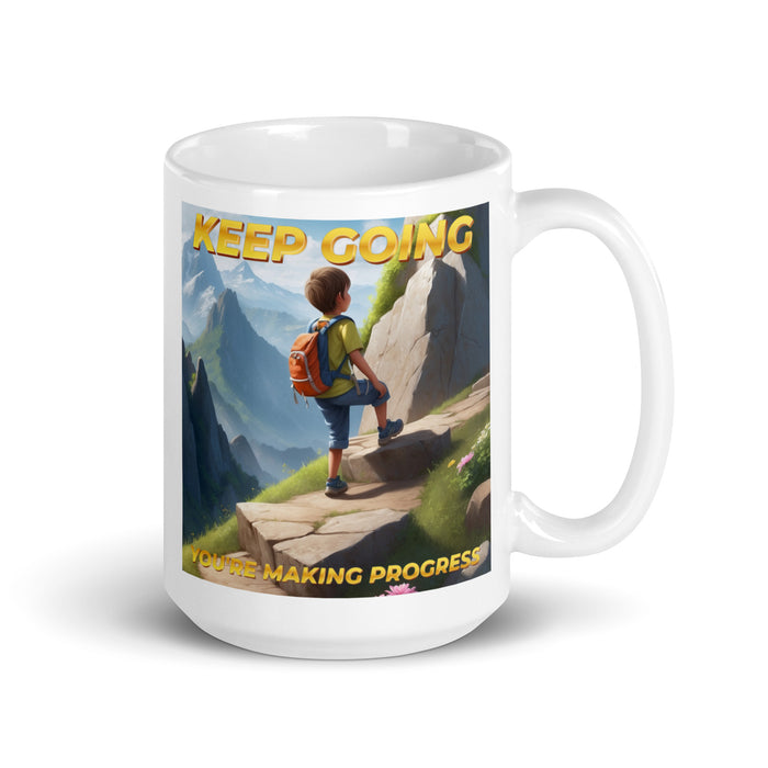 Keep going, you're making progress - White Glossy Mug - 30310501