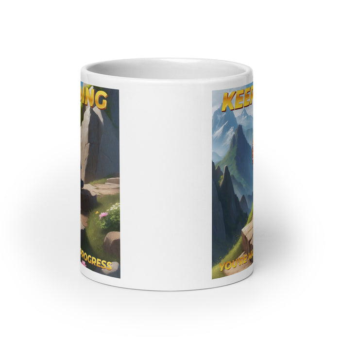 Keep going, you're making progress - White Glossy Mug - 30310501