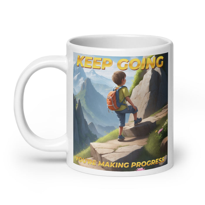 Keep going, you're making progress - White Glossy Mug - 30310501