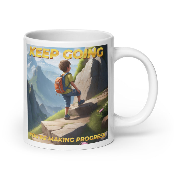 Keep going, you're making progress - White Glossy Mug - 30310501